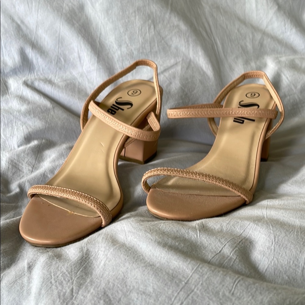 SHEIN Tan Minimalist Heels
